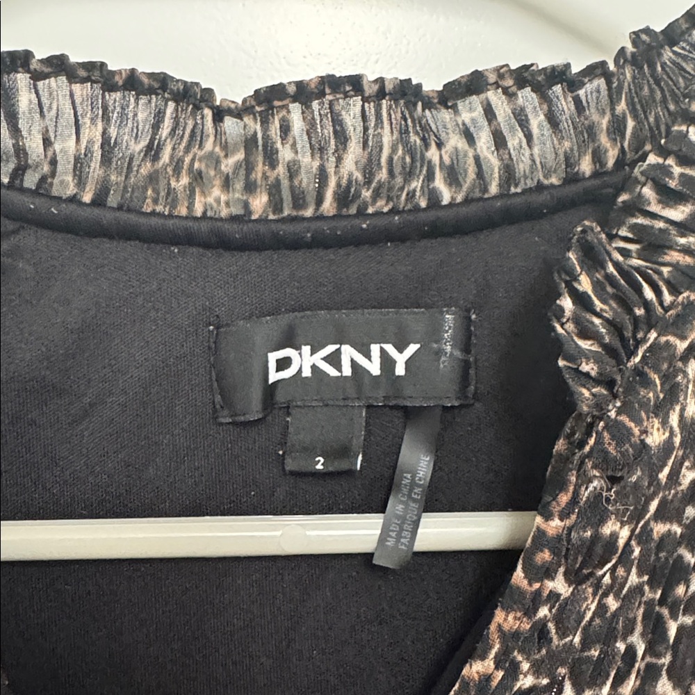 DKNY Sleeveless Leopard Print Dress - Picture 2 of 5